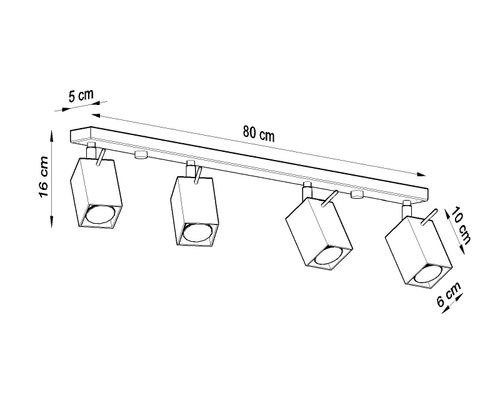 LAMPA sufitowa SL.0463 metalowa OPRAWA plafon regulowane reflektorki białe na Arena.pl