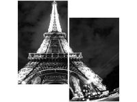 60X60CM NOCNE ZDJĘCIE PARYŻA DWU OBRAZ ŚCIAN