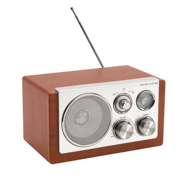 Radio AM/FM CLASSIC, brązowy, srebrny zdjęcie 1
