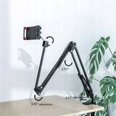 Uchwyt na tablet regulowany z długim ramieniem do urządzeń obracany o 360°