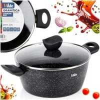 Garnek GRANITOWY z pokrywką do gotowania duszenia GRANITICA 24 cm 3,6L