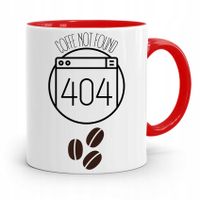 Kubek Czerwony Informatyka Programisty 404 Error Z Nadrukiem Ze Zdjęciem
