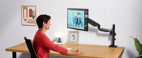 Regulowany WYSOKI Uchwyt Biurkowy do Monitora WIESZAK NA Monitor LCD 13-32" na Arena.pl