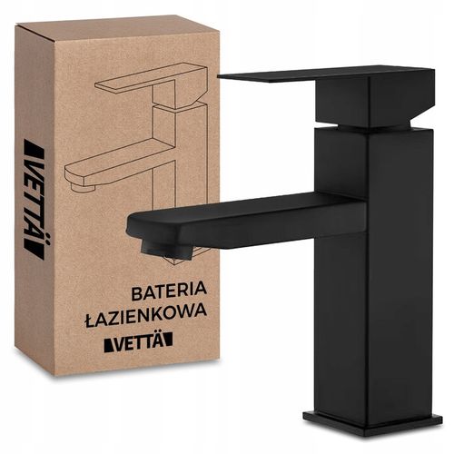 Bateria stojąca umywalkowa kran do umywalki zlewu czarna matowa niska na Arena.pl