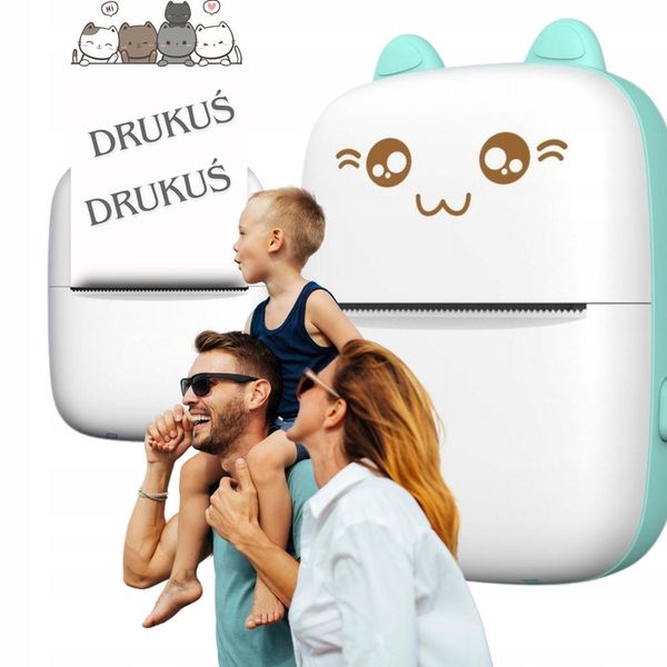DRUKUŚ MINI DRUKARKA TERMICZNA KOT DO ZDJĘĆ ŚCIĄG NA BLUETOOTH PRZENOŚNA zdjęcie 11