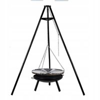 GRILL WĘGLOWY WAHADŁOWY śr. 60 cm RUSZT CHROM PALENISKO XXL