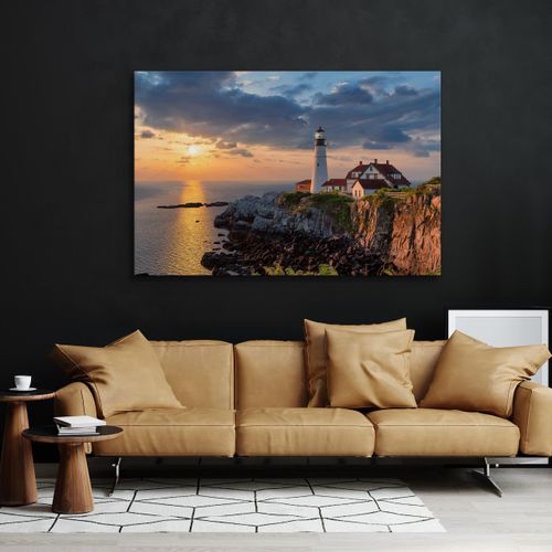 Obraz Na Płótnie Do Salonu Sypialni Latarnia Morska Pejzaż 40cm x 30cm na Arena.pl