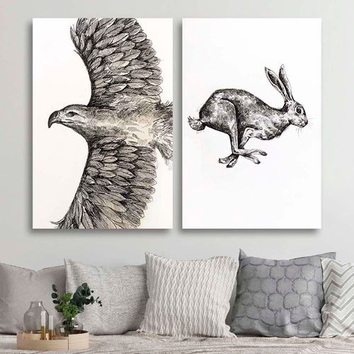 Obraz na płótnie – Canvas, Szkic lecący orzeł 50x70 na Arena.pl