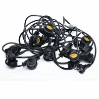 Czarny kabel świetlny żarówki filament 20m 20E27