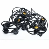 Czarny kabel świetlny żarówki filament 20m 20E27