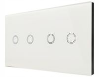 2 x WŁĄCZNIK ŚWIATŁA DOTYKOWY SZKLANY PANEL BIAŁY 2+2
