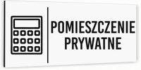 Tabliczka na drzwi POMIESZCZENIE PRYWATNE Aluminium BIAŁA Dibond Piktogram