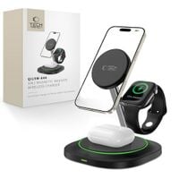 tech-protect qi15w-a46 3in1 magnetic magsafe wireless charger black