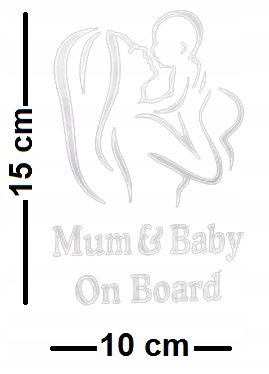 Wlepa Mama i Dziecko Nalepka na samochód Pojazd na Drogę Informacja Srebrna na Arena.pl