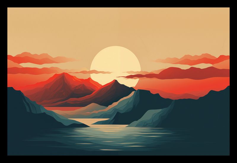 Plakat 30x20cm Zachód Słońca nad Górami zdjęcie 2