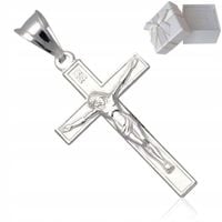 Krzyżyk Srebrny z JEZUSEM zawieszka KRZYŻ z wizerunkiem 925