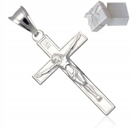 Krzyżyk Srebrny z JEZUSEM zawieszka KRZYŻ z wizerunkiem 925 na Arena.pl