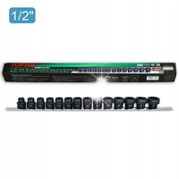 ZESTAW NASADEK UDAROWYCH KRÓTKICH 1/2" 10-24mm Z OTWOREM TOPTUL