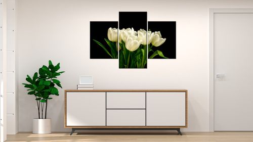 Obraz Płótno 90X60 Białe Tulipany - Mark Freeth na Arena.pl