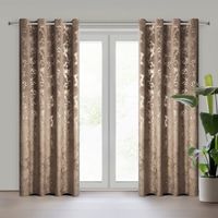 Zasłona gotowa RAJA 140x250 kawa szampańska welwet przelotki