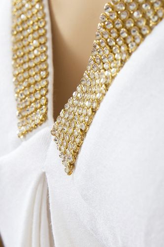 River Island Biała Bluzka, Złoty Dekolt - 36 / S na Arena.pl