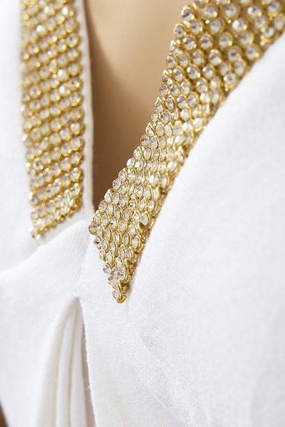 River Island Biała Bluzka, Złoty Dekolt - 36 / S zdjęcie 2