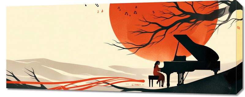 Obraz 100x40cm Pianistka zdjęcie 1