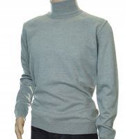 Sweter męski z golfem golf wełniany z wełną szary XXL