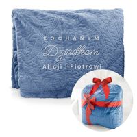 Koc narzuta z haftem prezent dla dziadków 160 x 200 dzień babci i dziadka