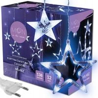 GWIAZDKI SOPLE LED LAMPKI CHOINKOWE KURTYNA