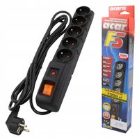 Listwa przeciwprzepięciowa Acar F5 5,0m czarna