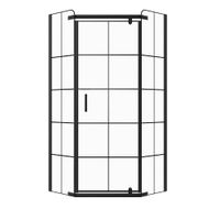 Szklana kabina prysznicowa 5 kotna czarna w szprosy 80x80 190 cm 6mm