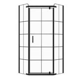 Szklana kabina prysznicowa 5 kotna czarna w szprosy 80x80 190 cm 6mm