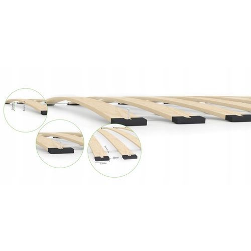 Stelaż sprężynujący 90x200 wkład pod materac 18 listew brzozowych na Arena.pl