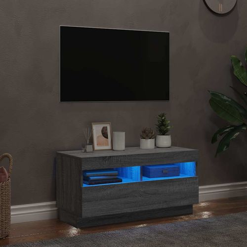 Szafka pod TV z oświetleniem LED, szary dąb sonoma, 80x35x40 cm na Arena.pl
