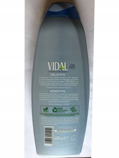 Żel Pod Prysznic Vidal Sensitive 600Ml zdjęcie 3