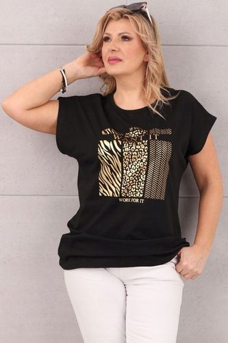 TSHIRT OVERSIZE BAWEŁNIANY DUŻE ROZMIARY LUŹNY KRÓTKI RĘKAW BLUZKA NA LATO na Arena.pl