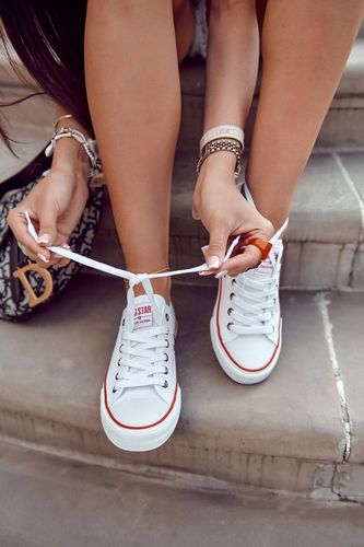 BIG STAR BIAŁE DAMSKIE TRAMPKI T274022 NISKIE 40 na Arena.pl