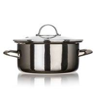garnek emaliowany 20cm 2l z pokrywą banquet metallic black