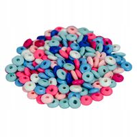 Drewniane koraliki DYSK 4-10mm 190szt. pastelowy