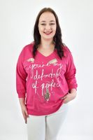 Bluza Damska z Nadrukiem Perfekt Fuksja XL