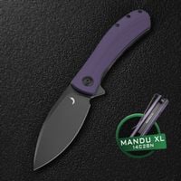 Nóż Składany Trollsky Knives Mandu XL Black 14C28N Purple G10