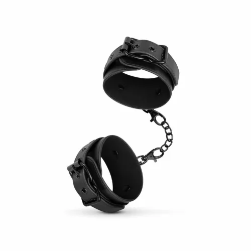 rimba black cuffs - regulowane mankiety z ekoskory, czarne na Arena.pl