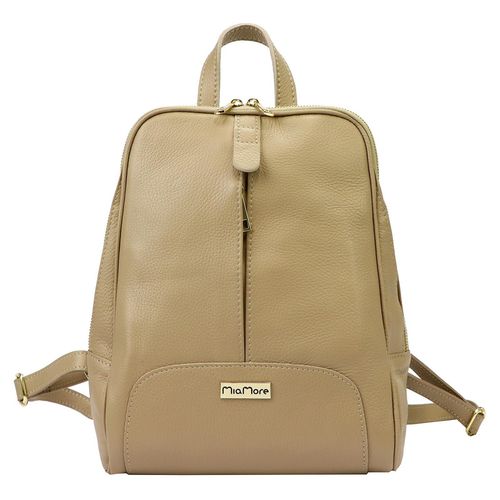 Damski miejski pojemny plecak z prawdziwej skóry z kieszeniami MiaMore na Arena.pl