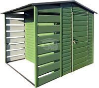 Schowek domek ogrodowy 2x2m + wiata 1m drzwi okno dach GP604