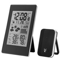 STACJA POGODY TERMOMETR HIGROMETR ZEGAR BEZP METEO