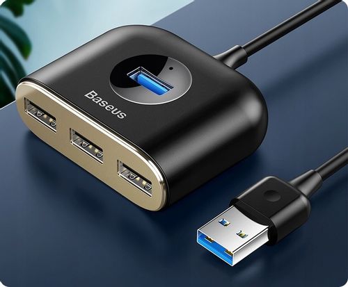 HUB USB BASEUS ADAPTER ROZDZIELACZ ROZGAŁĘŹNIK USB 3.0 DO 4x USB KABEL 1M na Arena.pl