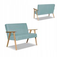 Sofa w stylu PRL retro vintage SOLER Family Meble turkusowy welur Hunter