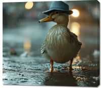 Obraz 100x90cm Kaczka w Kapeluszu
