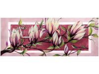 100X40CM ZEGAR SŁODYCZ MAGNOLII PUDROWYM RÓŻU OBRAZ